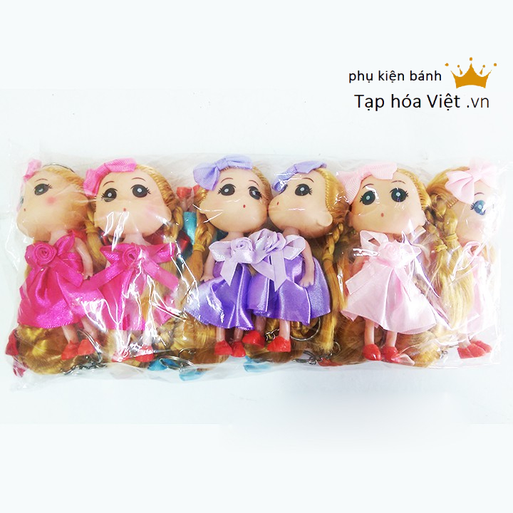 Đồ chơi búp bê Chibi chân ngắn đầm ngắn 12Cm, búp bê chibi trang trí bánh sinh nhật