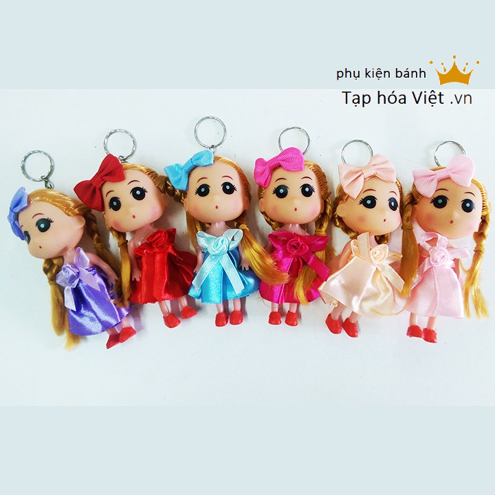 Đồ chơi búp bê Chibi chân ngắn đầm ngắn 12Cm, búp bê chibi trang trí bánh sinh nhật
