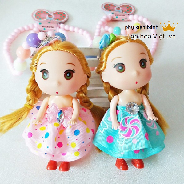 Đồ chơi búp bê Chibi chân ngắn đầm ngắn 12Cm, búp bê chibi trang trí bánh sinh nhật