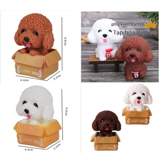 Sỉ 20 chú chó trang trí bánh sinh nhật, chó trang trí tiểu cảnh