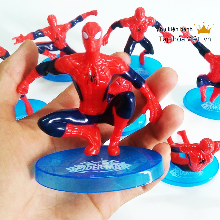 Bộ 7 mô hình siêu nhân người nhện trang trí bánh, topper cake
