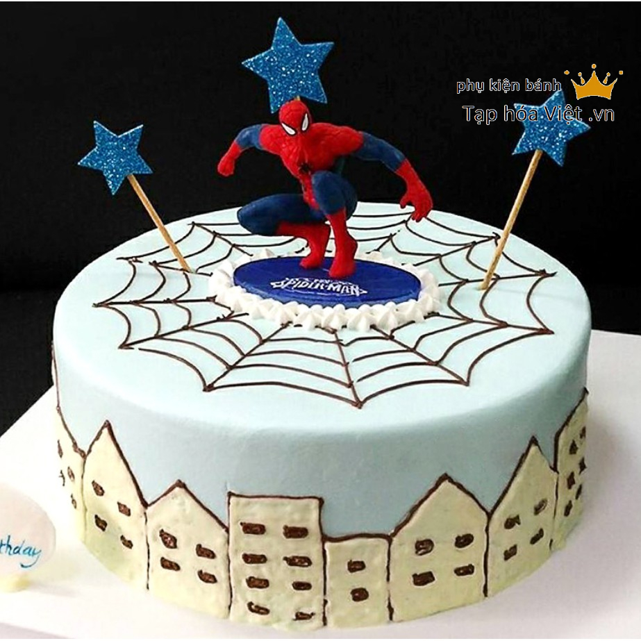 Bộ 7 mô hình siêu nhân người nhện trang trí bánh, topper cake
