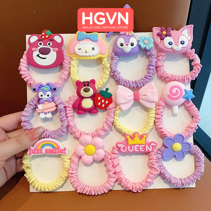 SET 5 Dây Buộc Tóc HGVN Charm Siêu To Đáng Yêu Cho Bé
