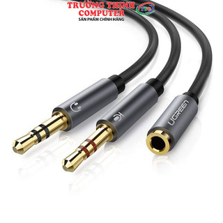 Cáp audio 3,5mm âm ra 2 đầu 3,5mm 1 mic 1 loa chính hãng ugreen 20899 mạ vàng cao cấp