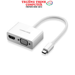Dây chuyển đổi usb 3.1 type c ugreen 30843 sang vga +hdmi