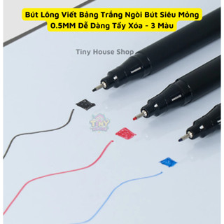 Bút Lông Viết Bảng Trắng Ngòi Bút Siêu Mỏng 0.5MM Dễ Dàng Tẩy Xóa -  3 Màu Xanh Đỏ Đen