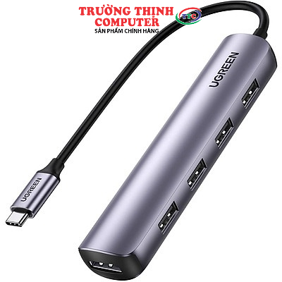 Thiết bị mở rộng USB Type C to HDMI 4K@30Hz kèm Hub 4 cổng USB 3.0 Ugreen 20197