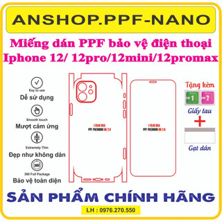 Miếng dán ppf bảo vệ điện thoại Iphone 12 12mini/ 12pro/12promax