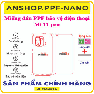 Miếng dán ppf bảo vệ điện thoại Xiaomi Mi 11pro