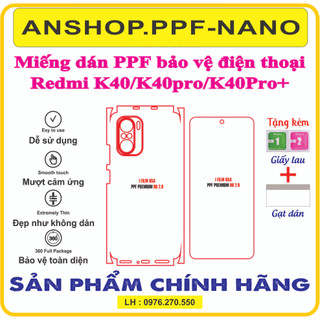 Miếng dán ppf bảo vệ điện thoại redmi k40/k40pro/k40 pro+