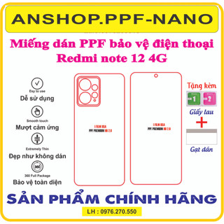 Miếng dán ppf bảo vệ điện thoại Redmi note 12 4G