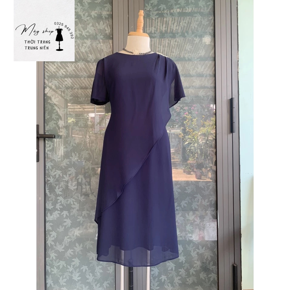 Đầm Trung Niên Cao Cấp Màu Sắc Trẻ Trung Tươi Sáng Họa Tiết Sang Trọng Đi Làm Đi Tiệc u40, u50, u60 Bigsize tm499