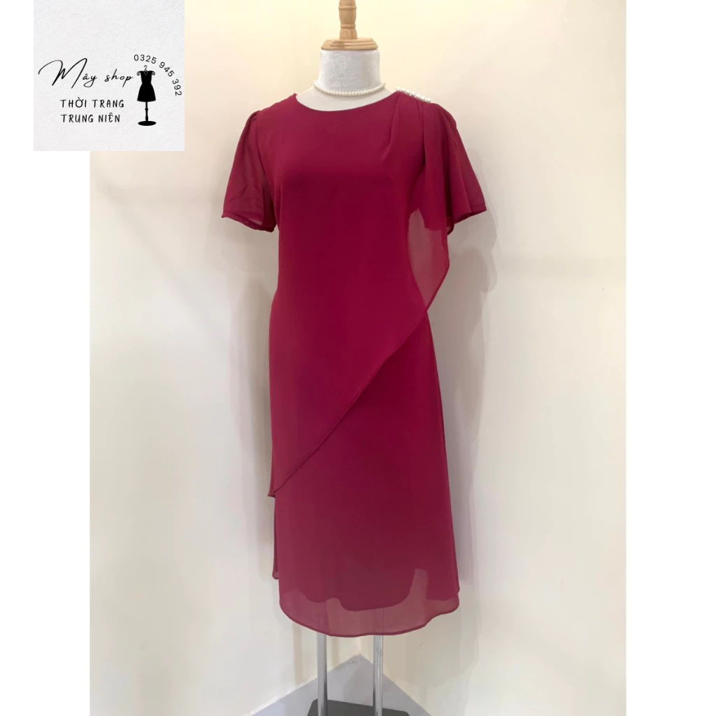 Đầm Trung Niên Cao Cấp Màu Sắc Trẻ Trung Tươi Sáng Họa Tiết Sang Trọng Đi Làm Đi Tiệc u40, u50, u60 Bigsize tm499