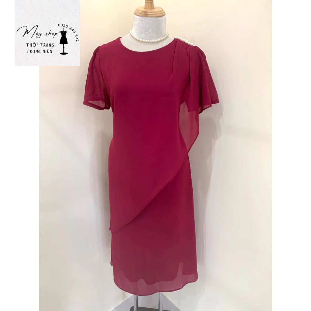 Đầm Trung Niên Cao Cấp Màu Sắc Trẻ Trung Tươi Sáng Họa Tiết Sang Trọng Đi Làm Đi Tiệc u40, u50, u60 Bigsize tm499