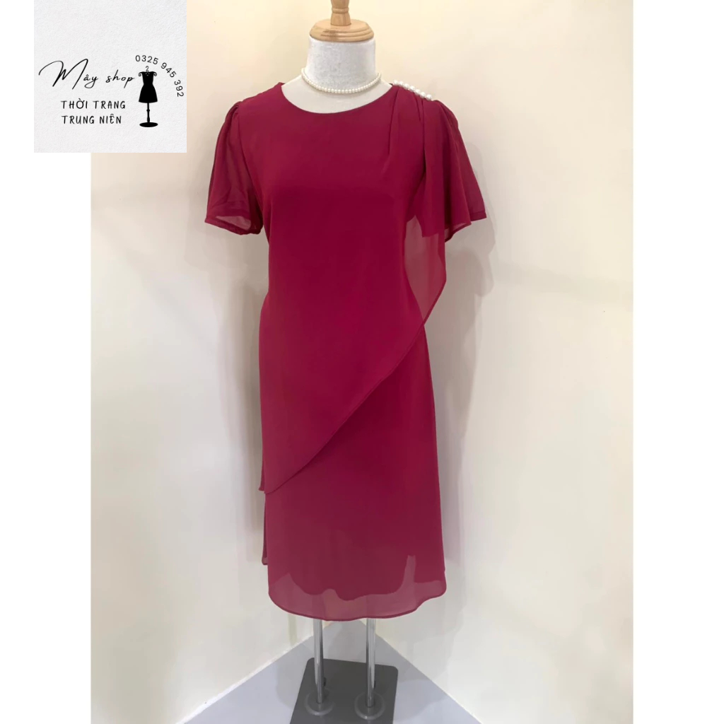 Đầm Trung Niên Cao Cấp Màu Sắc Trẻ Trung Tươi Sáng Họa Tiết Sang Trọng Đi Làm Đi Tiệc u40, u50, u60 Bigsize tm499