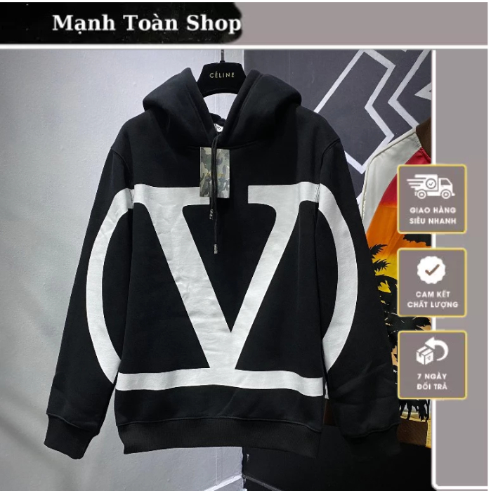 Áo Hoodie Va Len Ti Nô Chất Vải Nỉ Bông Họa Tiết Tràn Thân_Áo Hoodie Nam Nữ Chất Nỉ Bông Dày Dặn