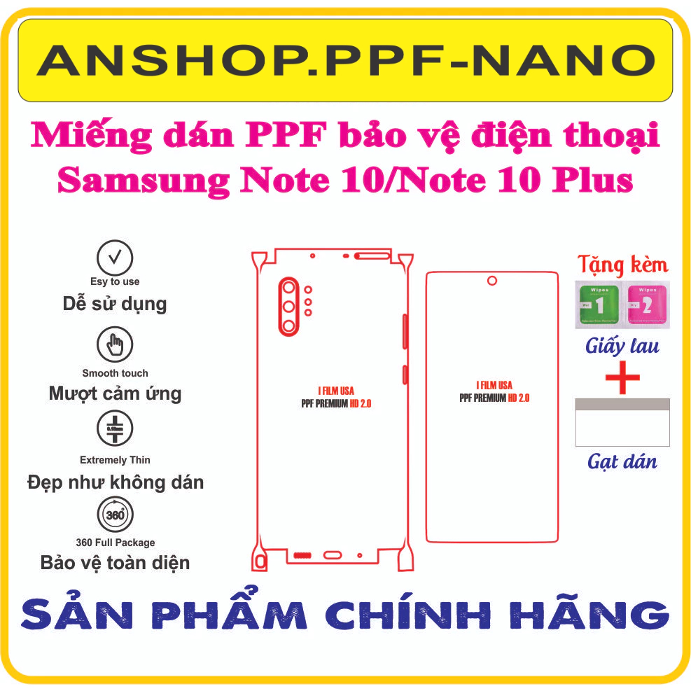 Miếng dán ppf bảo vệ điện thoại samsung Note10/ Note 10Plus (Note 10+/ Note 10)