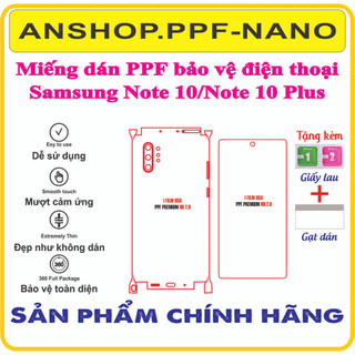 Miếng dán ppf bảo vệ điện thoại samsung Note10/ Note 10Plus