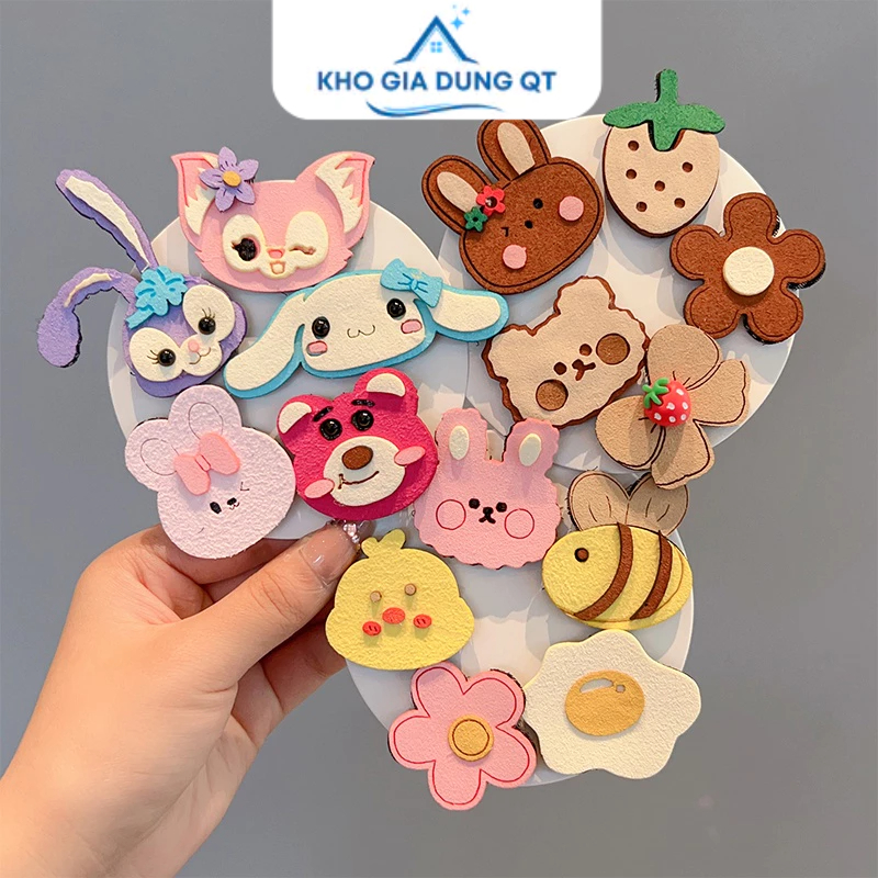 Set 5 Miếng Dán Tóc Tạo Kiểu Xinh Xắn Đáng Yêu Dễ Thương Phong Cách Hàn Quốc Dành Cho Bé