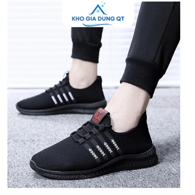 Giày Thể Thao SPORT Sọc Đỏ Trắng Chất Vải Thoáng Khí Đế Siêu Dẻo Siêu Êm Đi Làm Đi Chơi Thể Dục