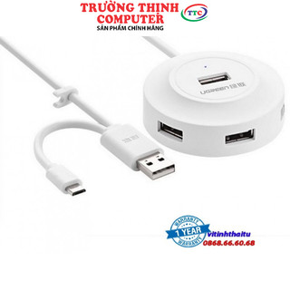 Bộ chia 4 cổng usb chính hãng ugreen 20271 hỗ trợ otg