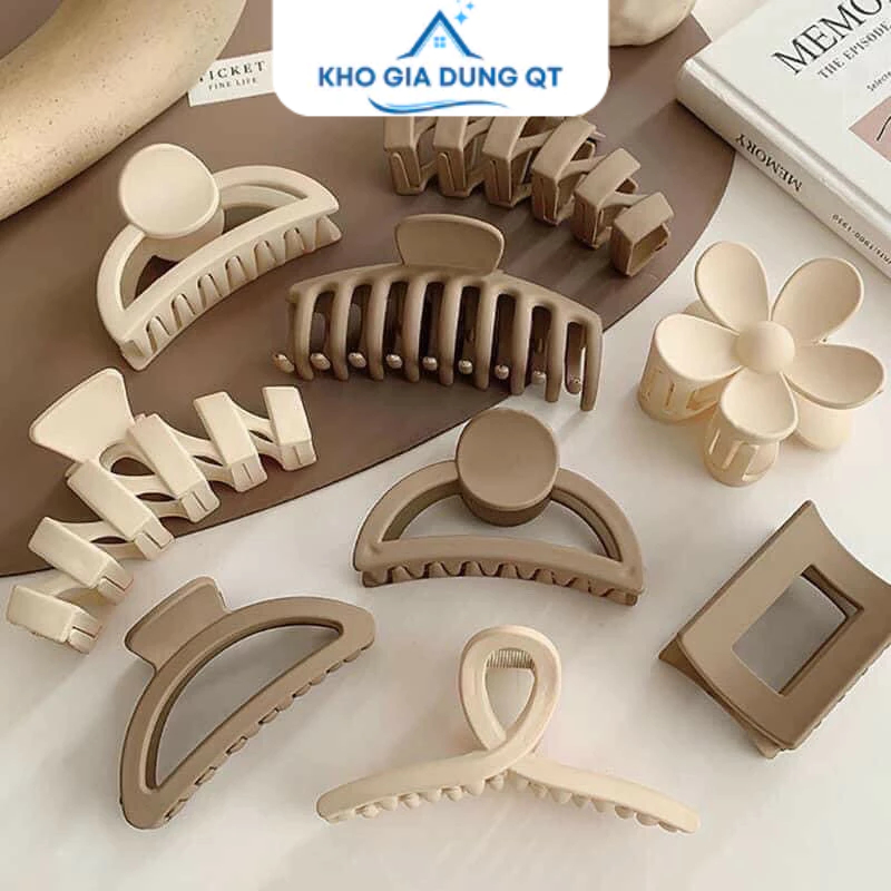 Set 5 kẹp tóc càng cua màu nâu cafe phong cách hàn quốc siêu xinh