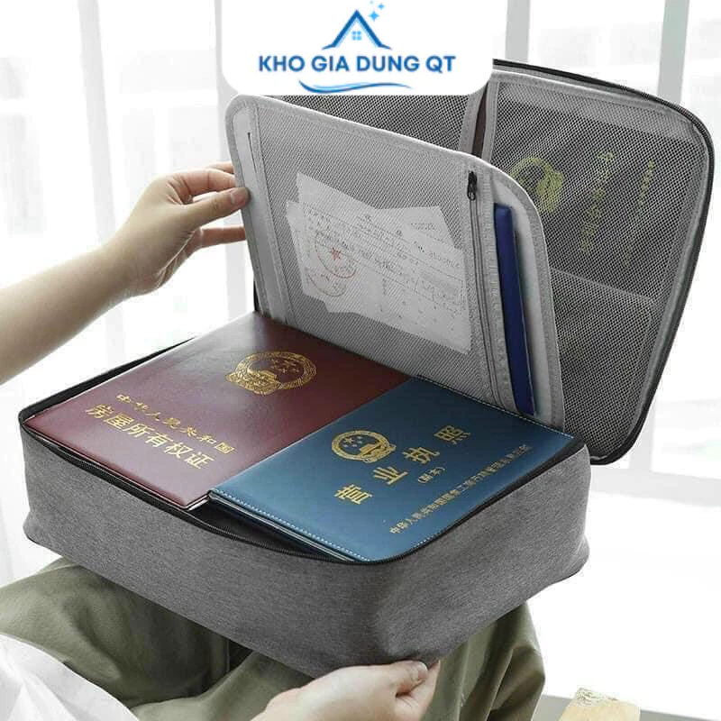 Cặp Đựng Hồ Sơ Giấy Tờ Tài Liệu Giấy Tờ A4 Nhiều Ngăn Có Quai Xách Cầm Tay Tiện Lợi