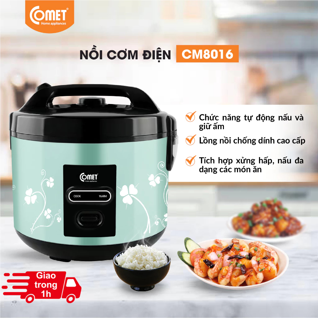 Nồi cơm điện nắp gài 1.8L Comet CM8018 ( hoả tốc TPHCM )