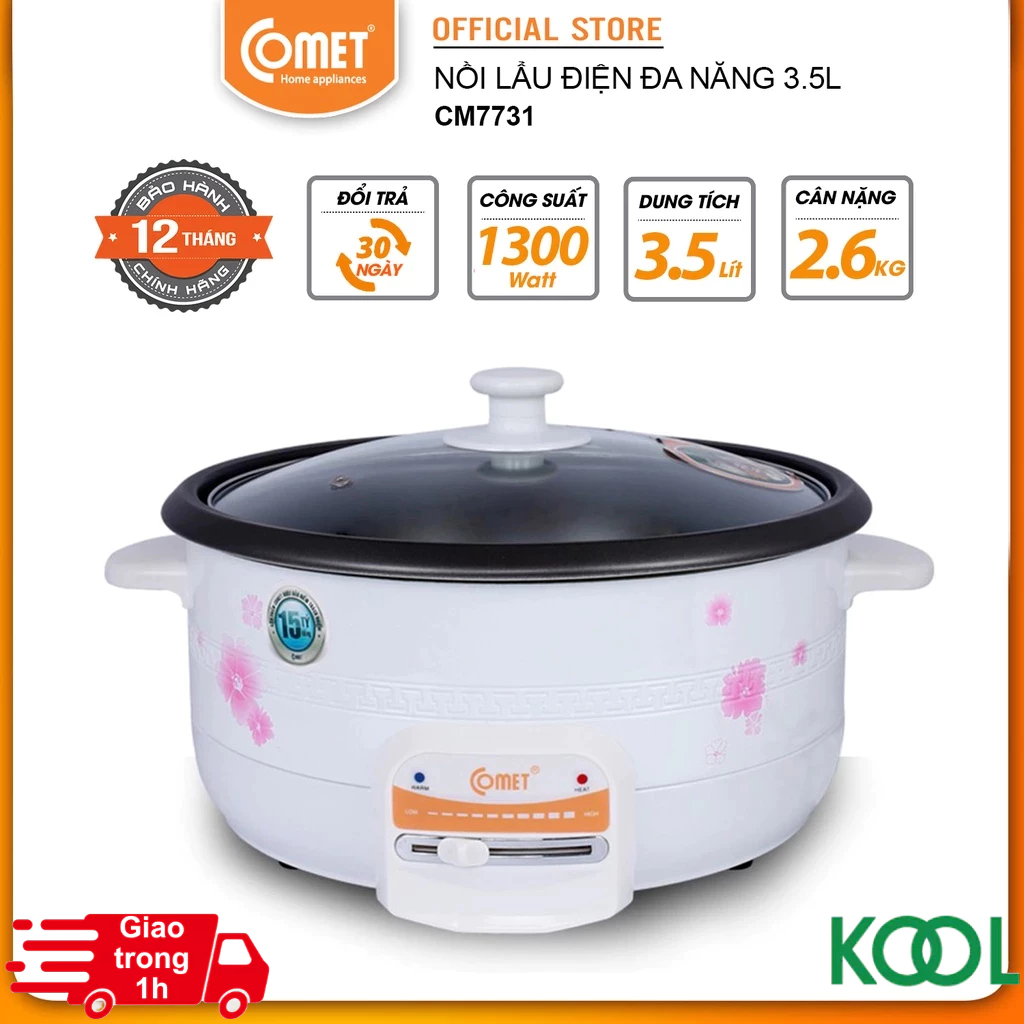 Nồi lẩu điện 3.5L COMET - CM7731 ( hoả tốc TPHCM )