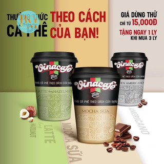 Vinacafe ly các vị mẫu mới latte hương hazelnut ,mocha sữa và americano