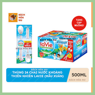[Hỏa tốc] (Tặng kèm 2 muỗng) Thùng 24 chai nước suối Lavie 500ml - Nước khoáng thiên nhiên Lavie 500ml