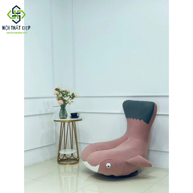 Ghế Bệt Xoay 360 Độ Hình Cá Heo Siêu Dễ Thương