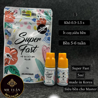 Keo nối mi Hàn Quốc Super Fast khô nhanh 0.03-1.5s_5ml - siêu bền - ít cay- tạo fan - dụng cụ nối mi - Mr Tuấn