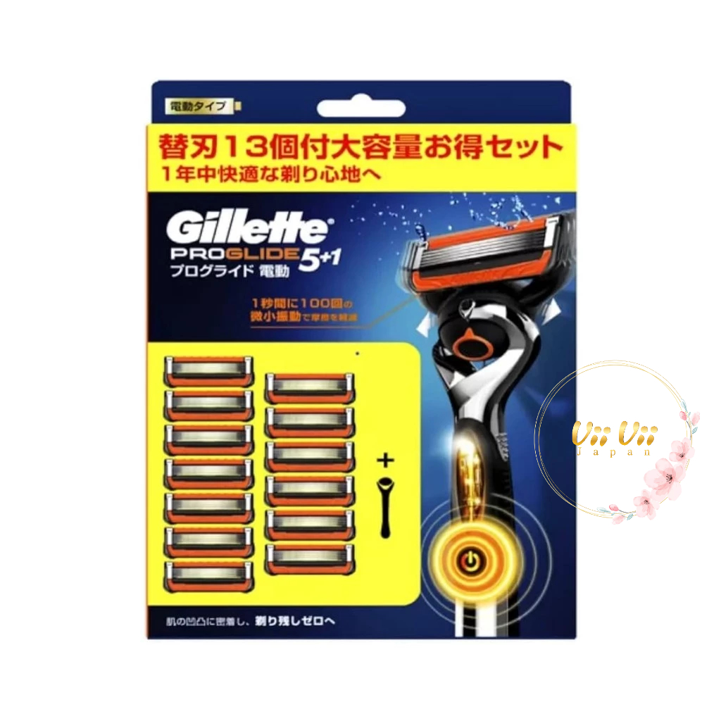 Bàn Cạo Pin Gillette + 13 Lưỡi Dao Thay