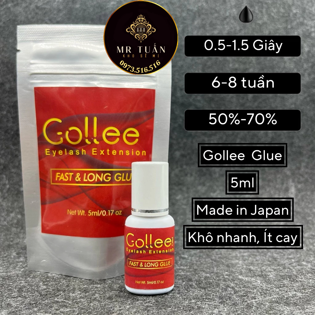 Keo nối mi Gollee Nhật Bản 5ml khô nhanh 0.05-1.5s_dụng cụ nối mi_Mr Tuấn