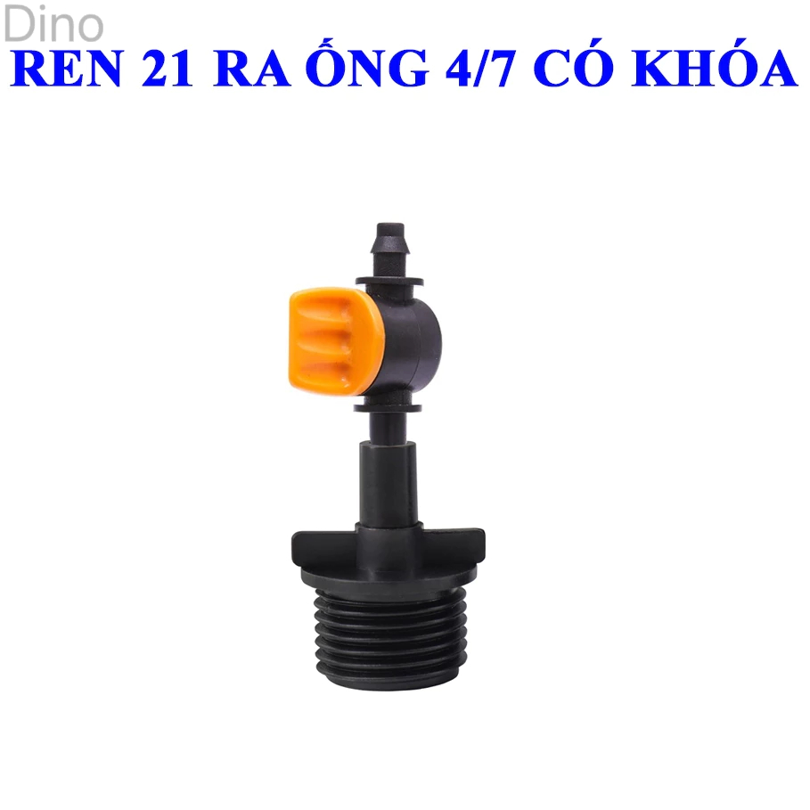 Van chuyển ren 21 ra ống 6mm có khóa chống nhỏ giọt