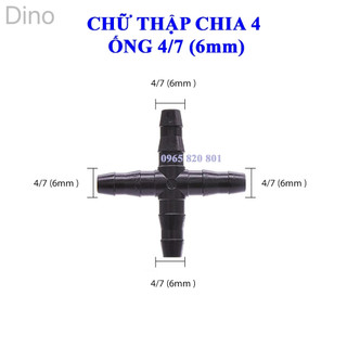 Chia chữ thập 4 hướng dây 6mm,4/7mm dùng cho  hệ thống tưới cây, phun sương