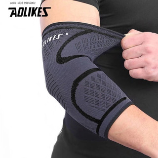 SBảo vệ khuỷu tay chính hãng Aolikes 7547 Bó khuỷu tay Cầu lông bóng chuyền co giãn 4 chiều AolFS00 Xỏ giảm đau aolik01
