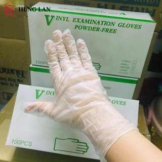 Găng tay Vinyl không bột hộp 100 chiếc