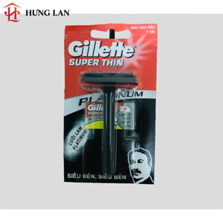 Dao cạo râu, lưỡi lam gillette super thin cán dao kèm 1 lưỡi