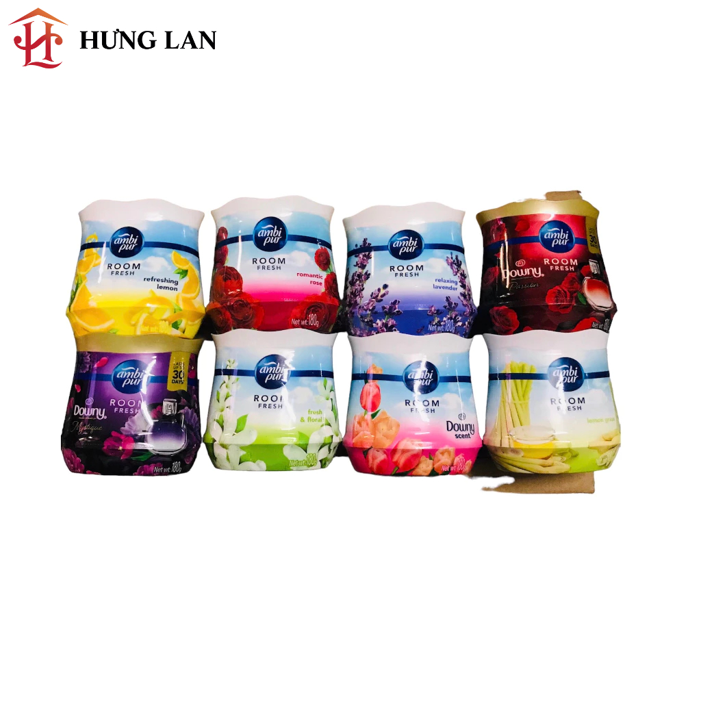 Sáp thơm phòng Ambipur hộp 180g Hương Downy/ Chanh/ Sả/ Oải Hương/Hương Hoa Hồng/Fresh & Floral Nhài (chính hãng)