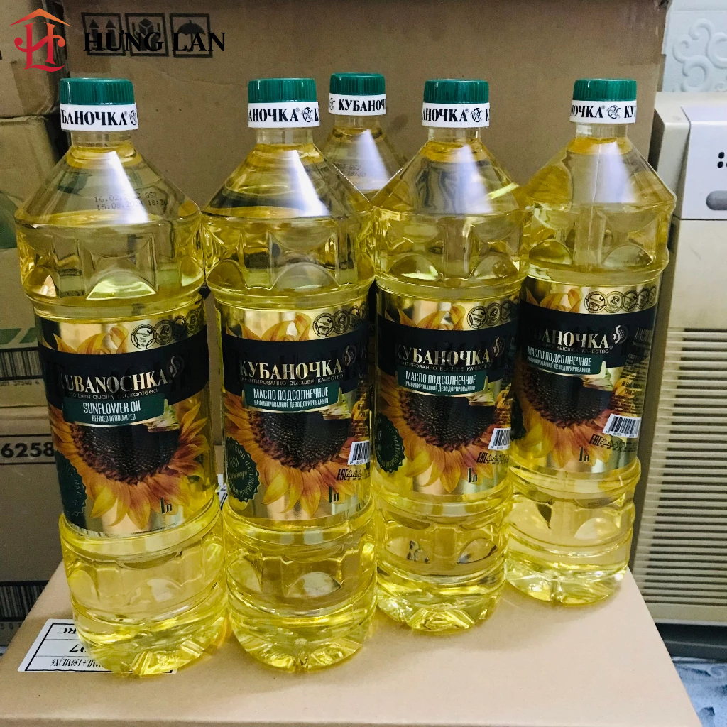 Dầu ăn hướng dương Nga 1 lít nhập khẩu.