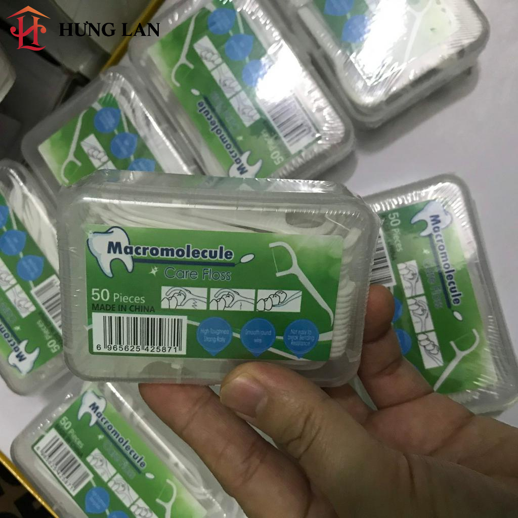 Tăm chỉ nha khoa hộp 50 chiếc, vệ sinh chăm sóc răng miệng