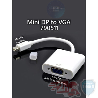 Cáp chuyển mini dp sang vga, từ laptop lên màn hình, máy chiếu cổng VGA có ngõ âm thanh Aux 3.5mm - Hồ Phạm