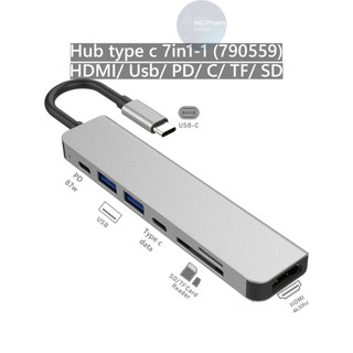 Hub Usb Type c ra 7 cổng hỗ trợ HDMI 4k 30hz, sạc PD cho laptop, táo pro/ air, xps - Hồ Phạm