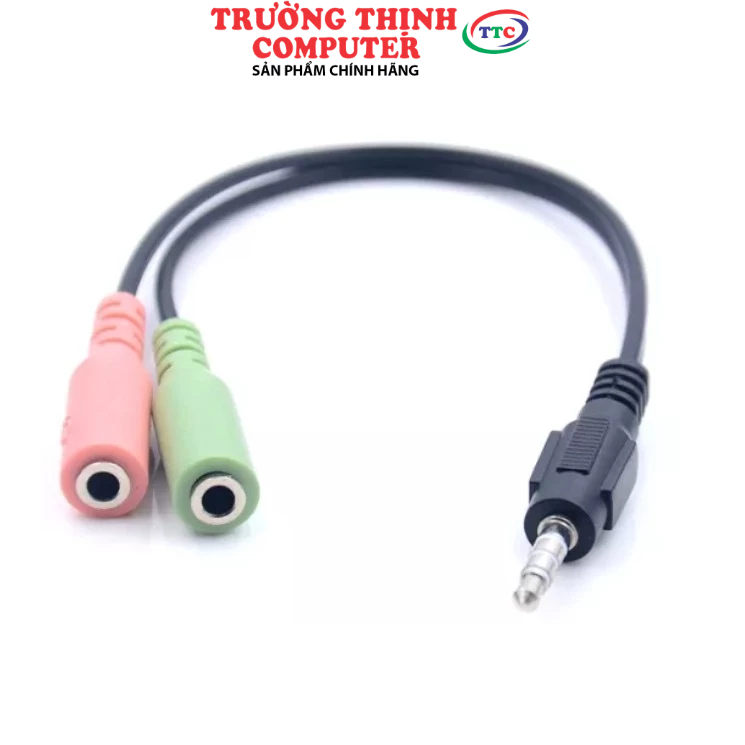 Cáp chia audio 3.5mm ra mic và loa