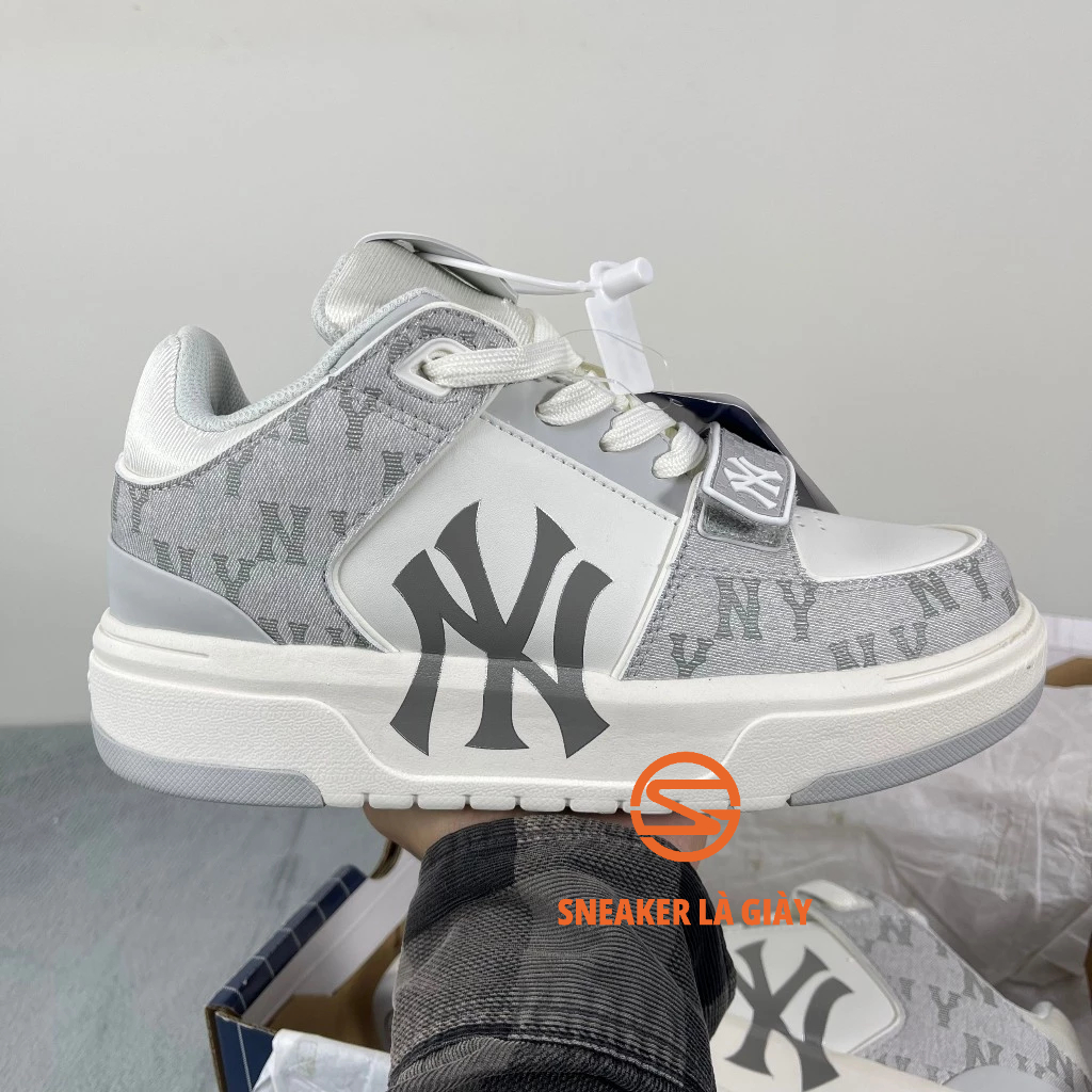 Giày MLB Chunky Liner Denim NY Grey 3ASXCDN3N-50GRS- High Quality Fullbox và Túi xách