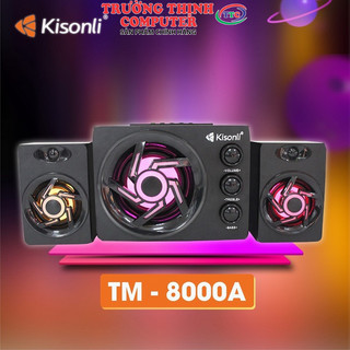 Loa máy vi tính pc laptop để bàn cao cấp 2.1 kisonli tm-8000a đèn led 7 màu rgb có bluetooth - loa nghe nhạc mini c