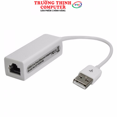 Đầu chuyển USB ra Lan 10/100 (Trắng) - Usb Lan dây