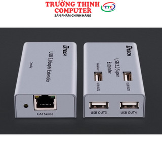 Hộp nối dài usb 2.0 qua cáp mạng lan 50m ra 04 cổng usb dtech